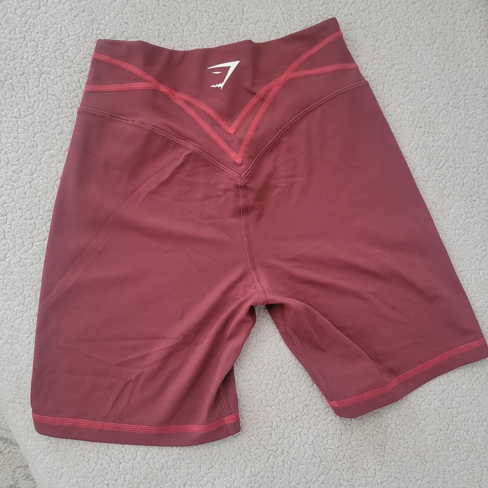 Gymshark Women’s Stitch Feature High-Waist Maroon Burgundy Shorts Small S